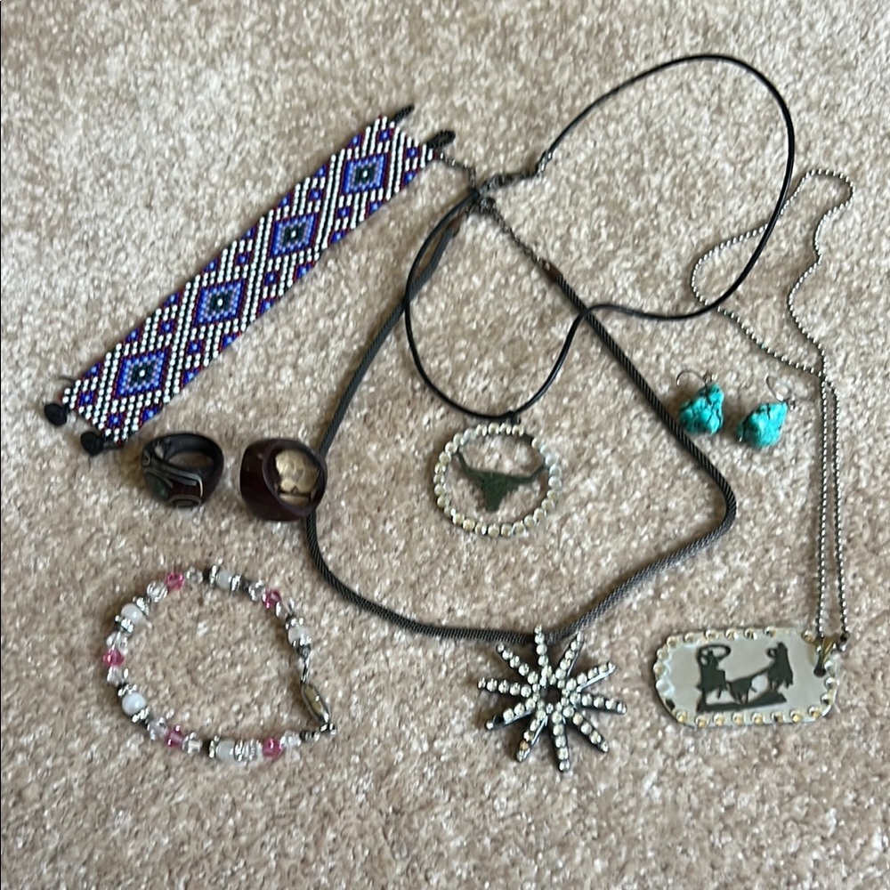 Western Beaded Bracelet and Jewelry Lot
